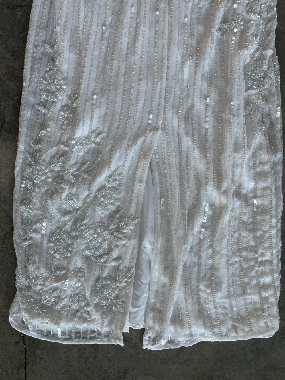 Mac Duggal Ivory Beaded Sleeveless Midi Dress - Picture 4 of 8